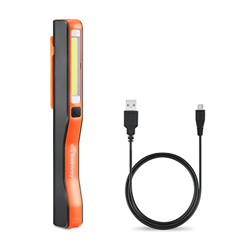 Wiederaufladbare Arbeit Licht, beeway 2 in1 Mini Portable Pocket COB Strahler Inspektionslampe/LED-Taschenlampe ? Super Bright Taschenlampe, magnetisch clip, USB Ladekabel