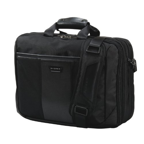 Everki Versa – Premium Laptoptasche für Notebooks bis 16 Zoll (40,6 cm) mit patentiertem Ecken–Schutz–System, durchdachtem Fächer-Konzept und weiteren hochwertigen Funktionen, Schwarz