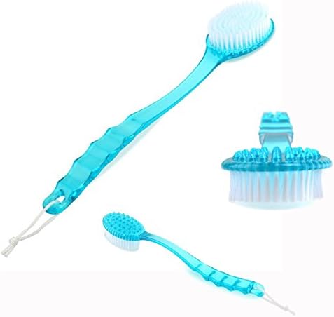 Cisixin Long Handled Body Bath Shower Back Brush Scrubber Massager Disability Helper (Blue)