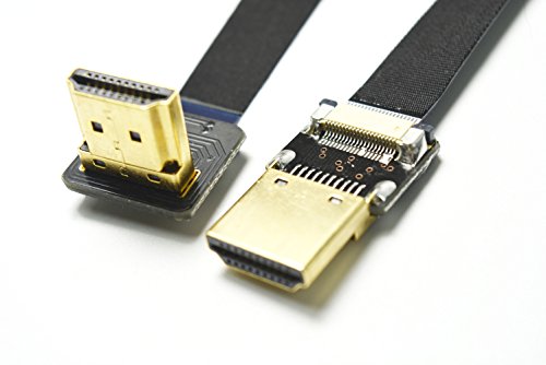 Neue schwarze FPV HDMI Kabel Standard-Schnittstelle zu Standard-Schnittstelle 90 Grad für RED BMCC FS7 C300 20CM - 5