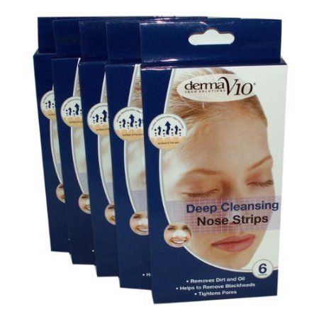 Derma V10 5 packs of 6 Deep Cleansing NOSE Pore Strips Blackhead Removal