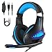 Produktbild Gaming Kopfhörer LANSRAYOL Gaming Headset mit Mikrofon LED-Beleuchtung für PC, Xbox One, Nintendo Switch, PlayStation 4, Handy 3.5mm Headset Über-Ohr-Bass Noise Cancelling Stereo-Kopfhörer Blau