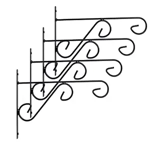 D&V ENGINEERING - Creative in innovation Metal Plant Hanger Bracket -Black, Set of 4