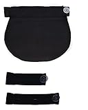Mija - Set of 3: Maternity Pregnancy waistband adjustable elastic waist extenders with Panel 1028 (Black)