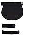 Set of 3: Maternity Pregnancy waistband ADJUSTABLE elastic waist extender (Black)