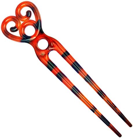 OMYGOD Large tortoishell 2-prong hair stick fork - 15cm x 4cm x 0.6cm