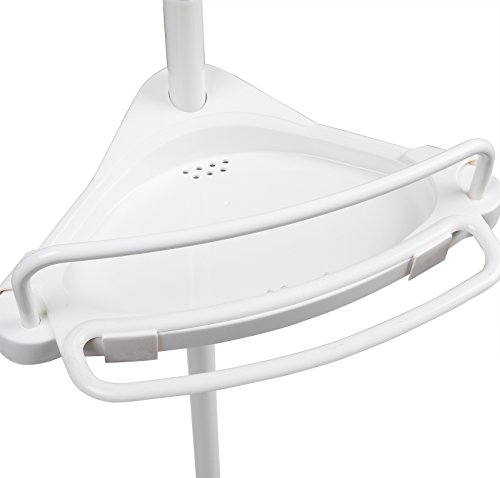 WOLTU BZ4115-1 Badregal Duschecke Teleskop , Höhe 120-310cm , 4 wasserdurchlässige Ablagen, 3 Handtuchhalter , Weiss - 5