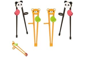 FENGCHUANG 4 Pièces Aide à la Pratique des Baguettes pour Enfants Réutilisable Baguette Enfant Antidérapant Couvert Enfant Clip de Panda Mignon pour Débutants Convient Enfants Tout Petits
