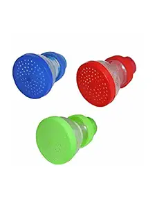 HIYA Kitchen and Bathroom Brushed Tap Shower Sprinkler Plastic Shower Head (Standard Size, Multicolour) -Set of 3