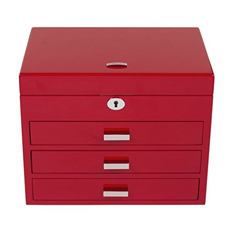 Windrose High Gloss Schmuckkoffer L 1 rot