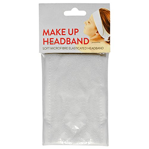 CostMad Ladies Womens Girls Make Up Elasticated Beauty Spa Velcro Headband Head Band Facial Salon Student Cosmetic Soft Toweling Microfiber Hairband Wrap (White)