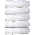 Kuber Industries 5 Piece 500 GSM Cotton Bath Towel Set - White,KITOWEL021