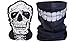Produktbild 2x Premium Multifunktionstuch | Sturmmaske | Bandana | Schlauchtuch | Halstuch mit Totenkopf- Skelettmasken für Motorrad Fahrrad Ski Paintball Gamer Karneval Kostüm Skull Maske (Weiss/Zähne)