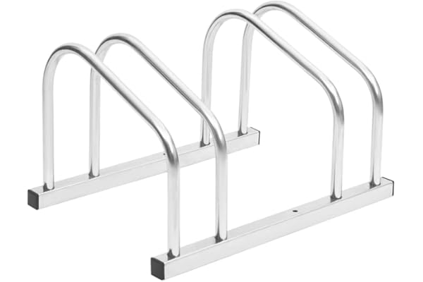 vidaXL Porte-vélos pour 2 Vélos, Support de Bicyclettes avec Rangement, Râtelier de Vélo au Sol Garage Jardin Terrasse, Acier Galvanisé
