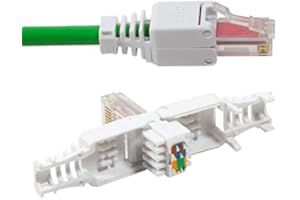 odedo 4x Connecteur de sertissage sans outil CAT 6 UTP RJ45 Fiche réseau pour câble de brassage jusqu'à 6,3 mm AWG 23-26 Montage sans outil avec contacts dorés, cat.6