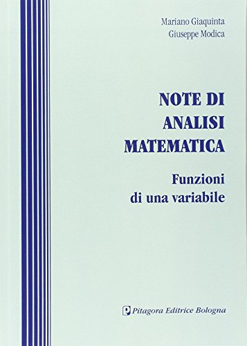 Note di analisi matematica. Funzioni di una variabile