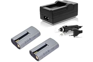 NAHAS-SHOP 2x Akku Klic-8000 + Ladegerät für Kodak Easyshare Z612 Z812is Z8612is Z1012 Z1012is Z1015is Z1085is Z1485is Z8612is Zx1 - 1300 mAh Li-ion