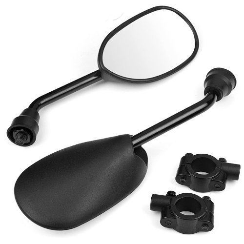 Motorcycle Chrome Plated Billet Aluminum Outside Rearview Side View Mirrors Multi Angle Adjustable Blindsight Rearview Handle Bar End Convex Universal Fit For Mountain Bike BMX Bicycle Motorcycle Dirt Bike ATV Cruiser Chopper