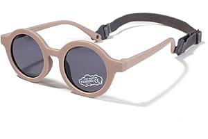 SXBCyan Gafas De Sol Redondas Polarizadas For Bebés De 0 A 36 Meses, Tonos De Goma Flexibles con Correa For Niños Pequeños Recién Nacidos (Color : Coffee)