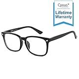 Cyxus Blue Light Filter Computer Glasses for Blocking UV Headache [Anti Eye Fatigue] Vintage Eyeglasses, Unisex(Men/Women) (Classic Black)