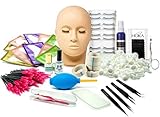 mcwdoit Lash Eyelash Extension Kit, Professional Mannequin Head Training For Beginners Eyelashes Extensions Practice Cosmetology Esthetician Supplies