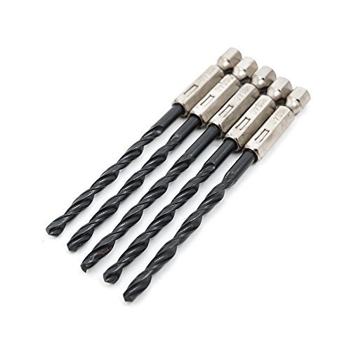 DIYI 15 tlg. HSS 1/4Zoll Metallbohrer Spiralbohrer beschichtete Titanium HSS-Bohrer Spiralbohrer Set Tool 3mm,4mm,5mm - 5