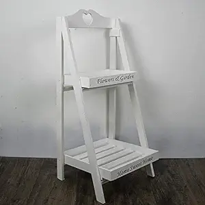 TIED RIBBONS 2-Tier Wooden Planters Plants Flower Pot Stand for Balcony Living Room Home Patio Garden Indoor Outdoor Decoration (68 cm X 30 cm)