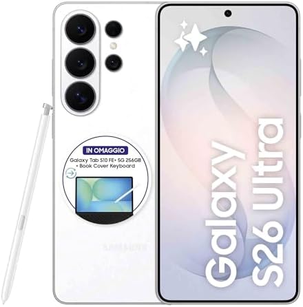 Samsung Galaxy S26 Ultra Smartphone AI, 1TB, 3 anni di Garanzia, Privacy Display Integrato, Processore Potente, Assistente Foto, Camera 200 MP, 5000 mAh, White [Versione italiana]