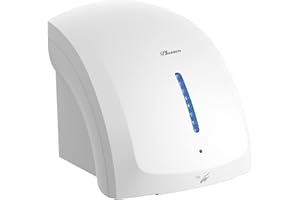 PLUSSEN Hand Dryer Commercial Hand Dryer for Bathroom,Warm n Cold Air Switch Automatic Electric Hand Dryers,220V-240V,Plug in, White- PN1002