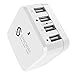 Price comparison product image Syncwire USB Plug Travel Adaptor - 4 Ports 6.8A/34W Multi Wall USB Charger with Interchangeable UK EU US Fast Travel Adapter for Apple iPhone, iPad, Samsung, Android Phones, Tablet, Kindle and More