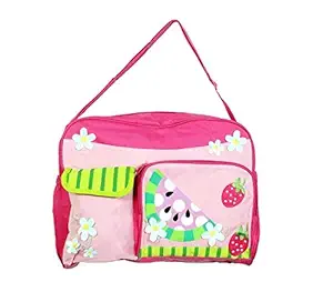 BabyGo Fancy Multipurpose Mother Mama Bag Baby Diaper Carry Bag for Travel, Clothes, Organizing and Feeding (Pink)
