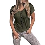 iHENGH Damen Top Bluse Bequem Lässig Mode T-Shirt Frühling Sommer Blusen Frauen Mädchen Plus Size Print Tees Shirt Kurzarm Tops