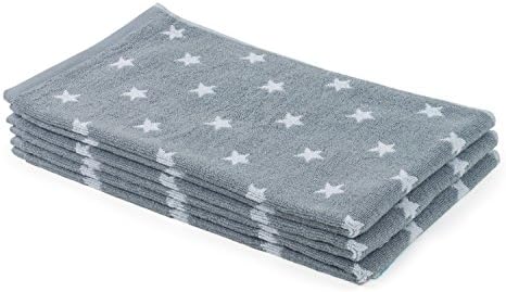 Go West Star Jaquard Hand Towel, Grey, Pack of 3