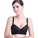 UTOVME Women Maternity Nursing Lace Clip Down Underwire Adjustable Breastfeeding Bra,Black