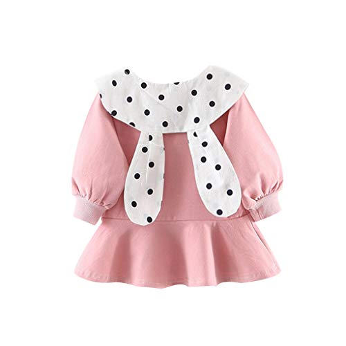 Preisvergleich Produktbild Livoral Madchen Bikini Kleinkindbabykindmädchen gekräuselte beiläufige Abnutzung der Punktdruckhäschenohren(Rosa,80)