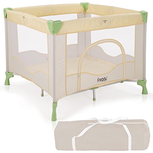 Preisvergleich Produktbild Froggy® Reisebett SAFARI Babybett Laufstall mit Schlafunterlage, Matratze, praktische Transporttasche, kompakt 94 x 94 x 76 cm