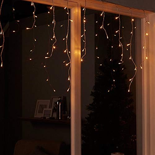 300 Warm White LED Icicle String Lights