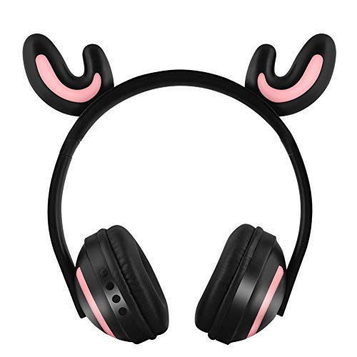 Preisvergleich Produktbild UMCCC Leuchtende Kopfhörer, kabelloses Headset mit Mikrofon LED-Licht Cosplay Fantasy Faltbare Over-Ear-Gaming-Headsets für iPhone iPod PC Laptop TV Mp3 Gaming,1