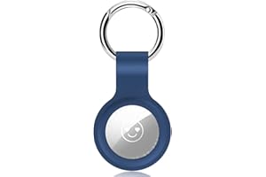 Nepfaivy Llavero Funda para Airtag Apple - Funda de Cuero con Llavero para Localizador Airtag, Funda Protectora para Airtag Anti-Perdida Anti-Rasguños GPS, Azul