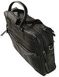 Wunderschöner, schwarzer Messenger Bag / Umhängetasche / Notebook-Tasche / Aktentasche, aus weichem, hochwertigem Rindleder.
