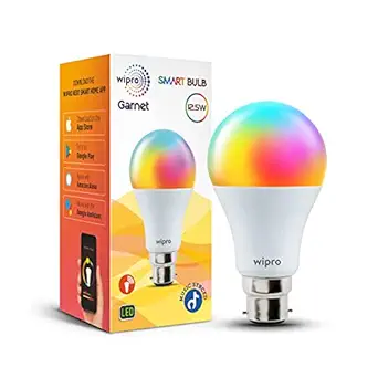 Wipro 12.5W B22 Wi-Fi Smart LED Bulb with Music Sync for Amazon Alexa & Google Assistant (12.5W, Multicolor)