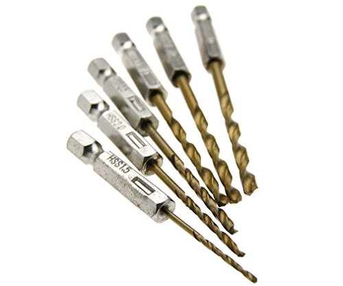 13x Sechskant Bitbohrer Set 1.5MM-6.5MM HSS Titanium f. Bithalter - 2