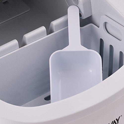 Costway Eiswürfelmaschine Eismaschine Eiswürfelbereiter inkl. Eiswürfelschaufel (2 Eiswürfelgrößen, 12kg pro Tag) Farbwahl (Silber) - 4