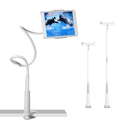 Zilong Flexible Arm Tablet Standplatz, 110cm Schwanenhals Halterung, drehbar 360 Grad Desktop-Ständer, iPad-Halter-Standplatz mit ultra-stabile Bolzen-Klemmplatt