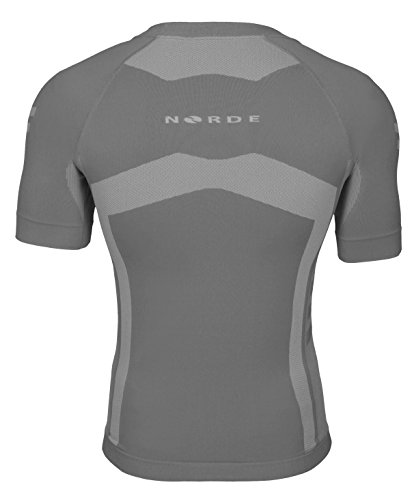 NORDE Herren Funktionswäsche Thermoaktiv Atmungsaktiv Base Layer Kurzarm Outdoor Radsport Running - 6
