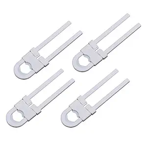 Smizzy Baby Safety Lock U Shape Security for Cabinet Children Protection Cupboard Door, White, Pack of 4