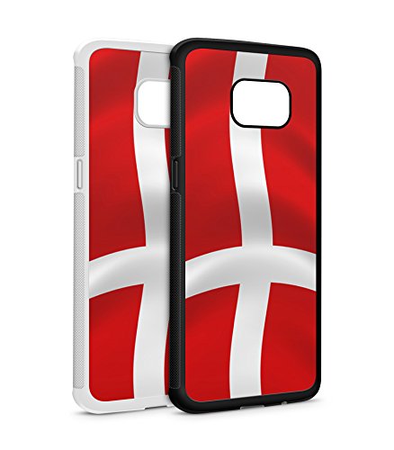 Samsung Galaxy Dänemark Fahne SILIKON Flipcase Tasche Hülle Case Cover Schutz Handy S8 Plus Weiss