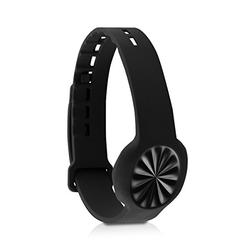 kwmobile 2in1 Set: 2x Sport Ersatzarmband für Jawbone UP Move in Schwarz Weiß Innenmaße: ca. 15,5 – 23 cm – Silikon Armband mit Verschluss ohne Tracker - 2