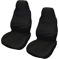 Humtool 2 x Housses de Siège pour Voiture Ultra Léger Protection Auto Amovible Universel Protecteur Avant Noir Nylon Imperméa