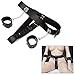 Produktbild PURELOVEE Leder Harness Keuschheitsgürtel Hose mit Kettenschloss Handschellen Handschellen Bondage SM Zurückhaltung Cosplay Spielzeug einstellbar,Black